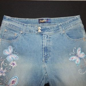 Angels Jeans with Butterfly Embroidery